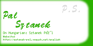 pal sztanek business card